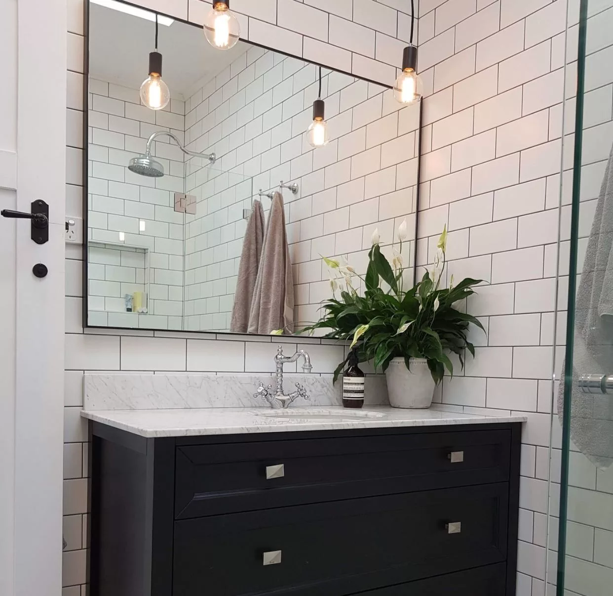 Silver bathroom mirror
